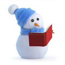 snowman with book