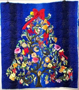 quilt in shape of christmas tree