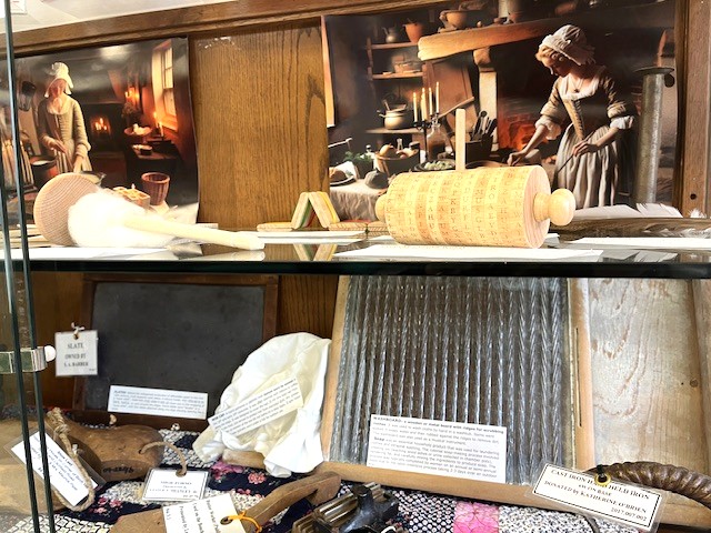 colonial artifacts on display