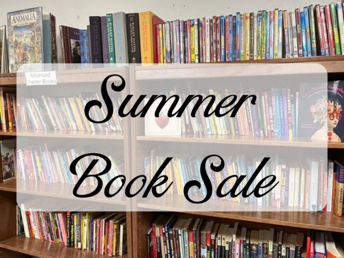 Books on display at a book sale