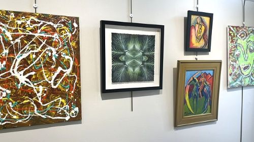 artwork on display on a gallery wall