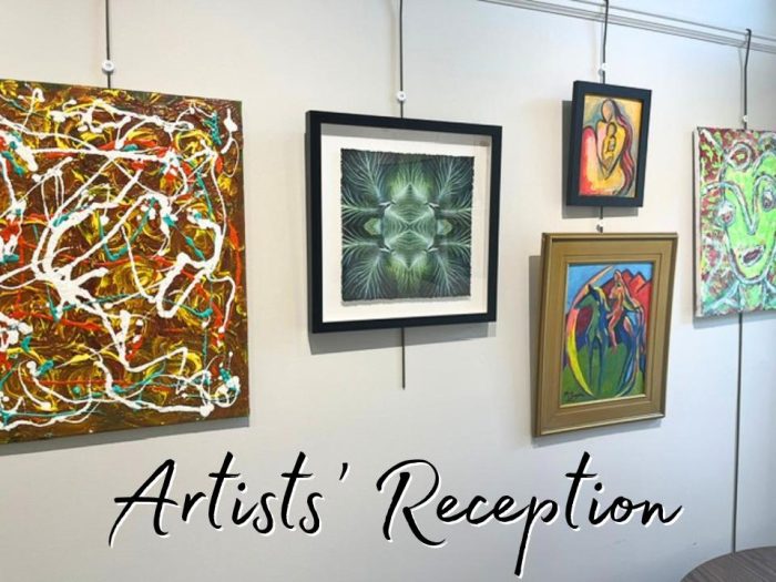 art displayed on a gallery wall