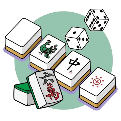 mahjong tiles and dice